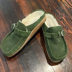 Birkenstock Green Suede Mules